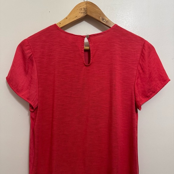 Anthropologie Dolan Pilar Pleated Top Blouse Women's Small Coral Preppy Classic - Picture 7 of 9